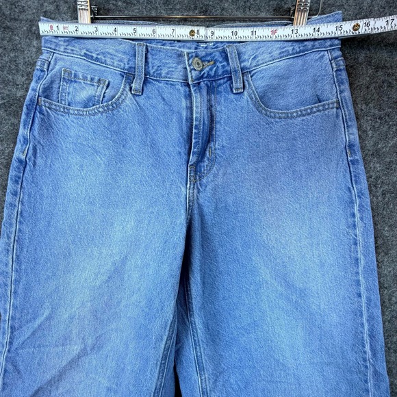 Old Navy Jeans Womens 4 Blue Denim Cotton Mid Rise Wow Baggy Wide Leg Light Wash - Picture 3 of 8